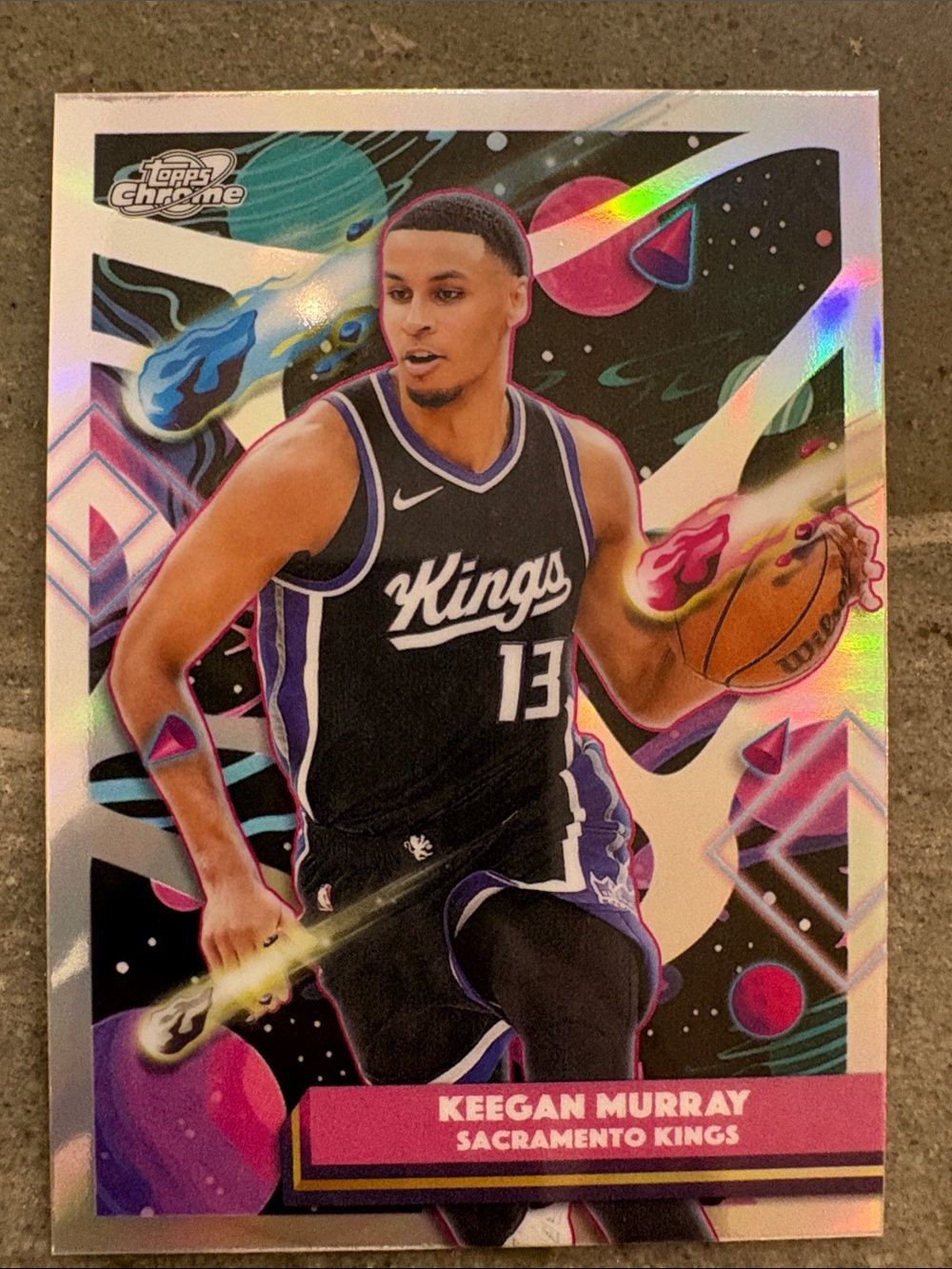 Topps Basketball Card — Black & Pink Keegan Murray cosmic